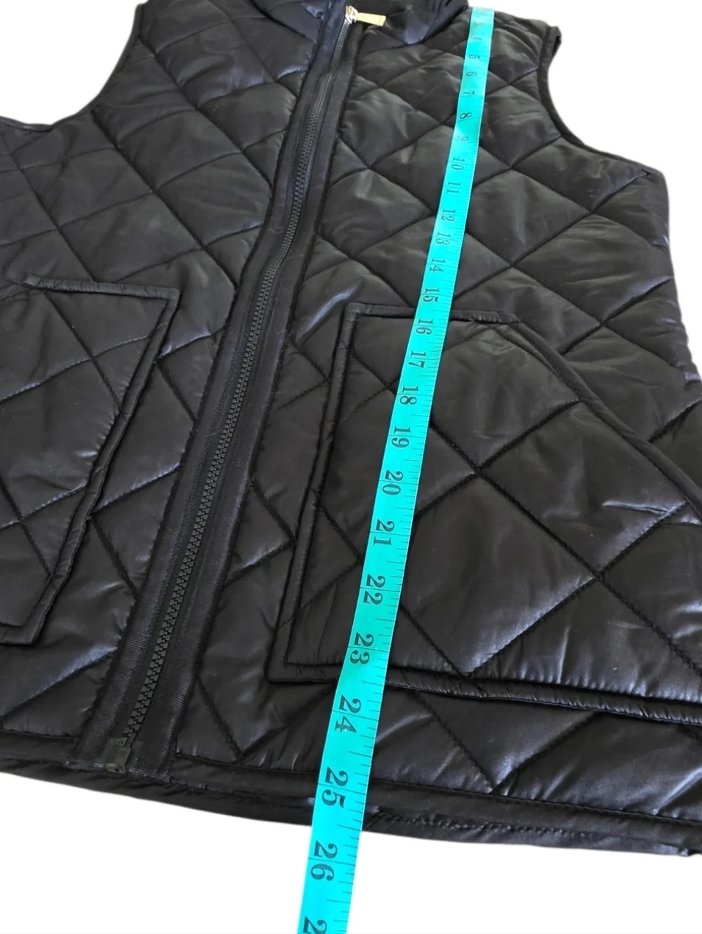 Kate Spade Full Zip Quilted Black VEST KSVK23768L-MA ‎ Size Medium